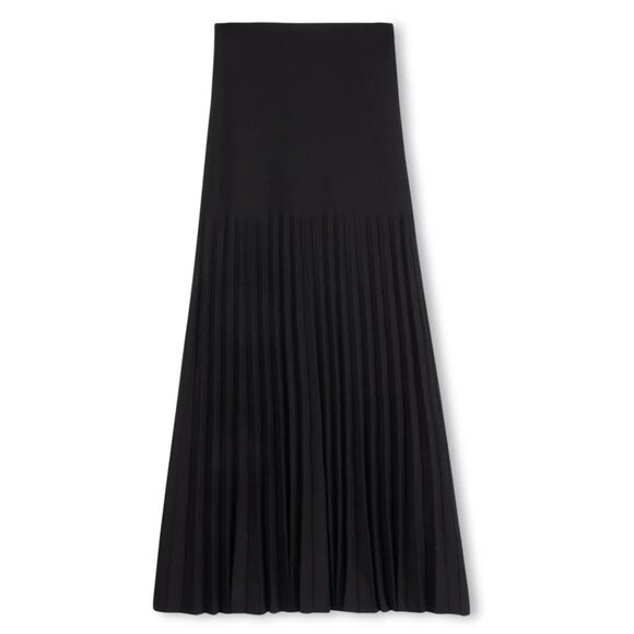 NWT ✅ Slate Knit Pleated Long Skirt Maxi Length BLACK - Size XL ✨ NEW WITH TAGS - Picture 1 of 7